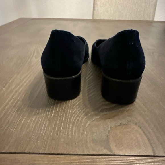 Vintage Stuart Weitzman‎ Suede Women's Size 8  Black Block Heel Square Toe - Picture 8 of 9